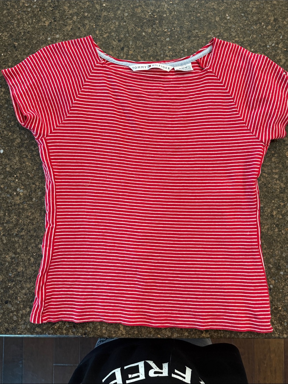 Tommy Hilfiger Red & White Slim Short-Sleeve Striped Tee